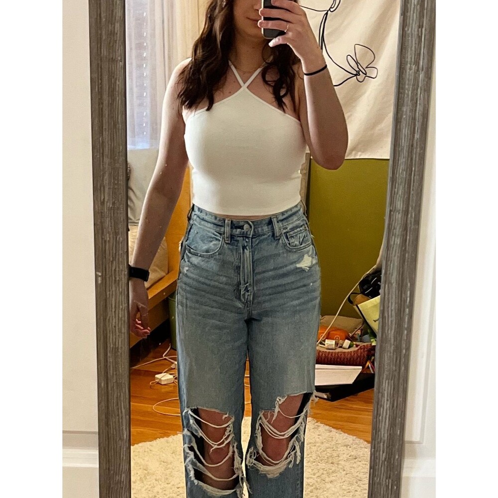 Zara white cross tank size large